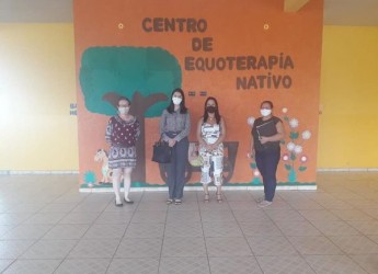 Associação Nativo recebeu a visita da Zélia do Centro João Ribeiro Filho, Mônica e Bruna da superintendência de sistema escolar do Município de Várzea Grande.